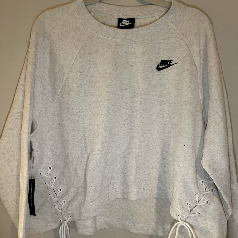 NWT NIKE lace up side cropped sweatshirt